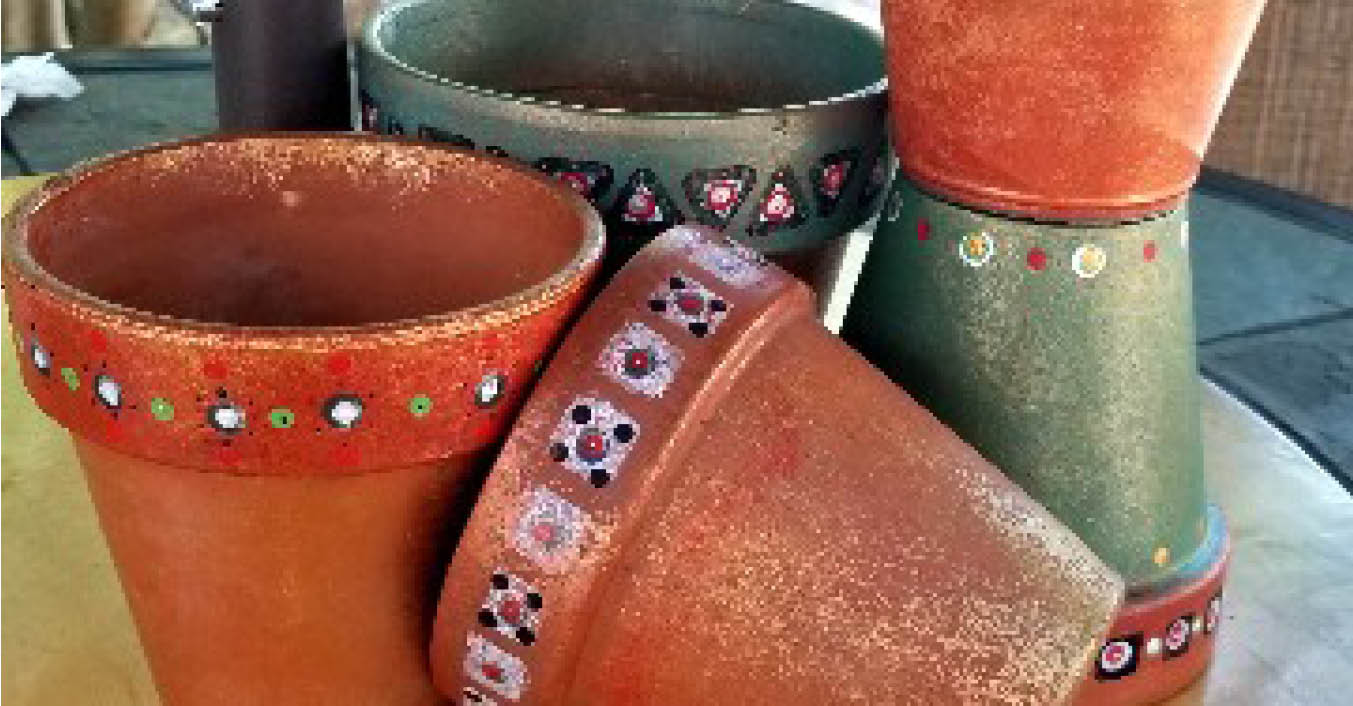 Painted Terracotta Pots