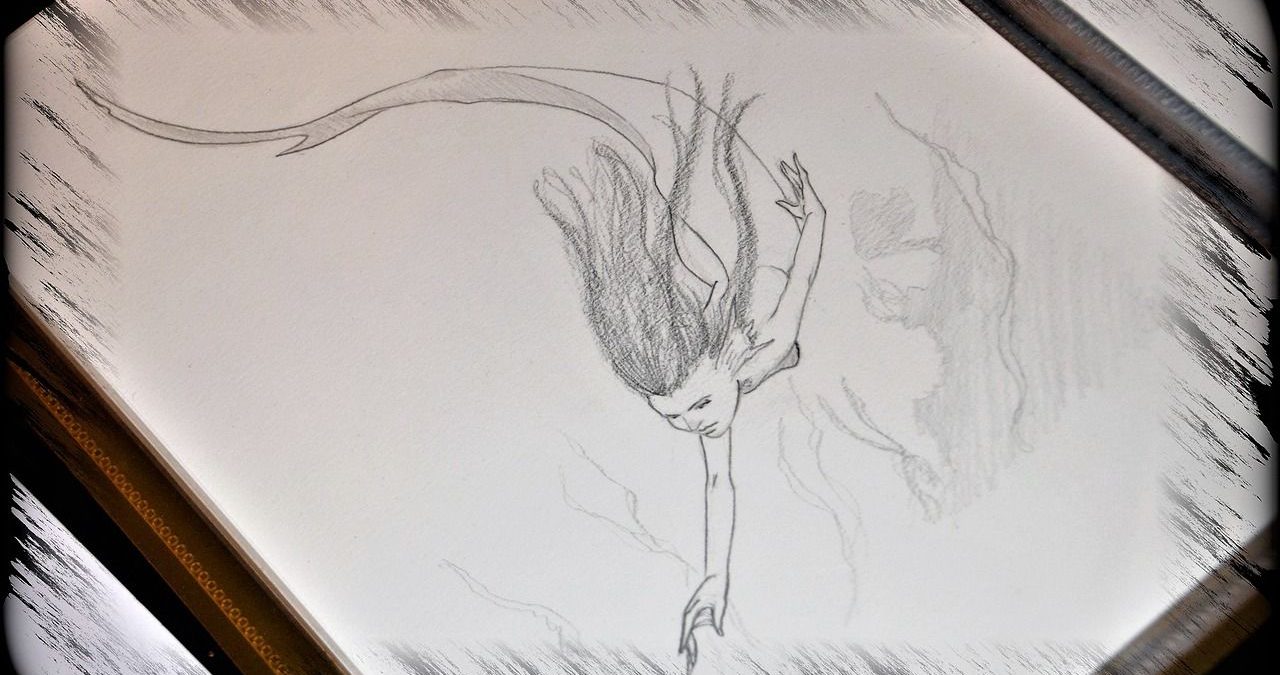 Krystal mermaid sketch