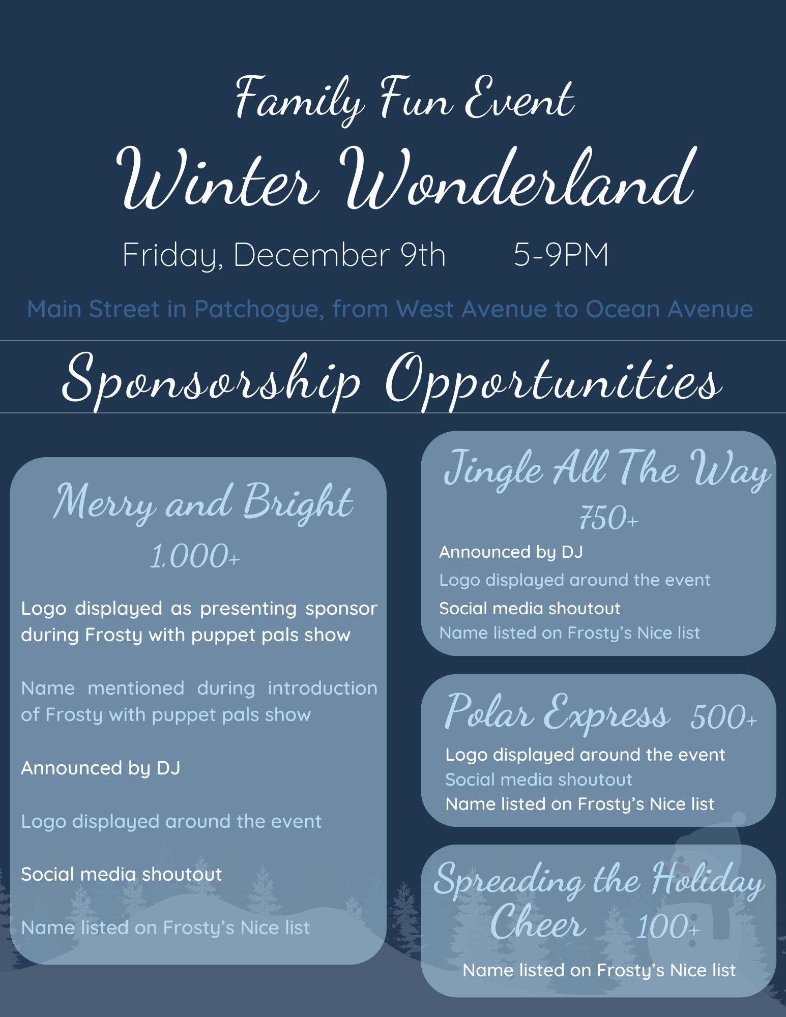 Sponsor Family Fun Event Winter Wonderland 1